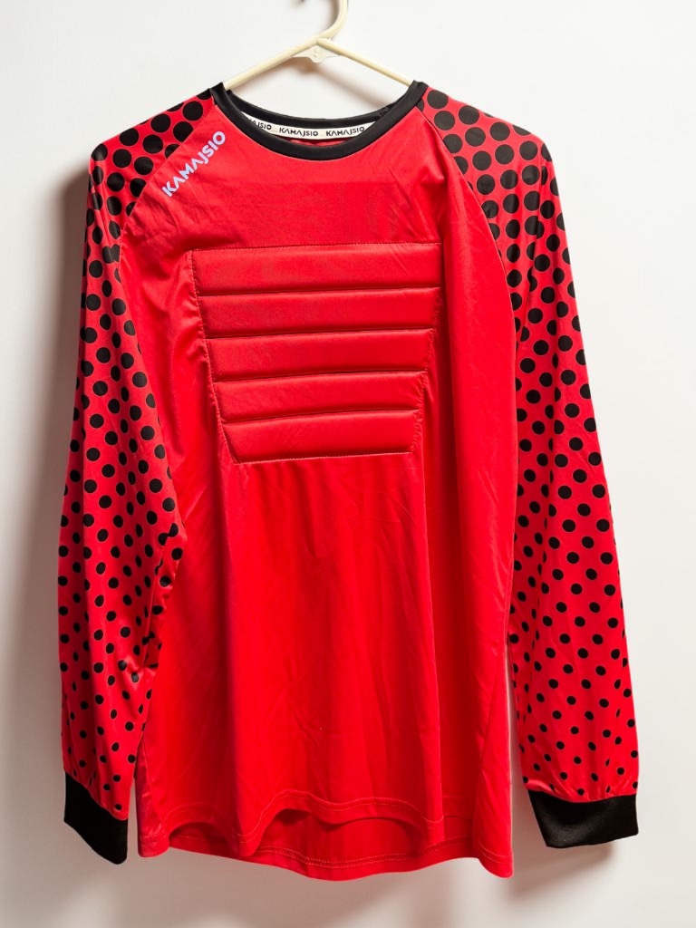 Nwt Kamajsio Red Black Padded Soccer Goalie Jersey Adult L